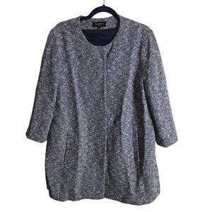 Talbots Tweed Hidden Snap Closure Fully Lined Pocket Coat Plussize Size 1X